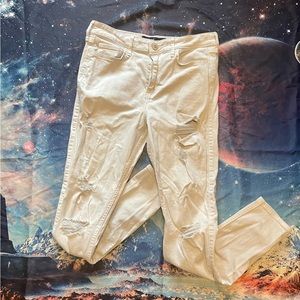 Hollister White High Rise Super Skinny Jeans